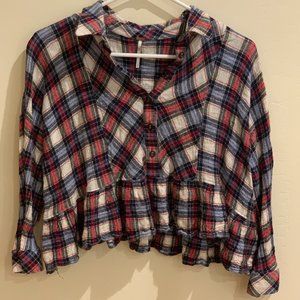 Free People Cropped Flannel